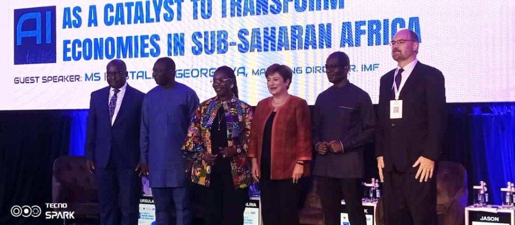 • Ms Georgieva (third from right) with Dr Adam
(second from left) and other dignitaries after the event
